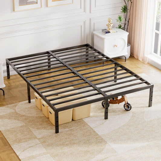 Wasait 14 Inch Heavy Duty Queen Bed Frame with Under Bed Storage Metal Platform Bed Frame No Box Spring Required Easy Assembly,Black